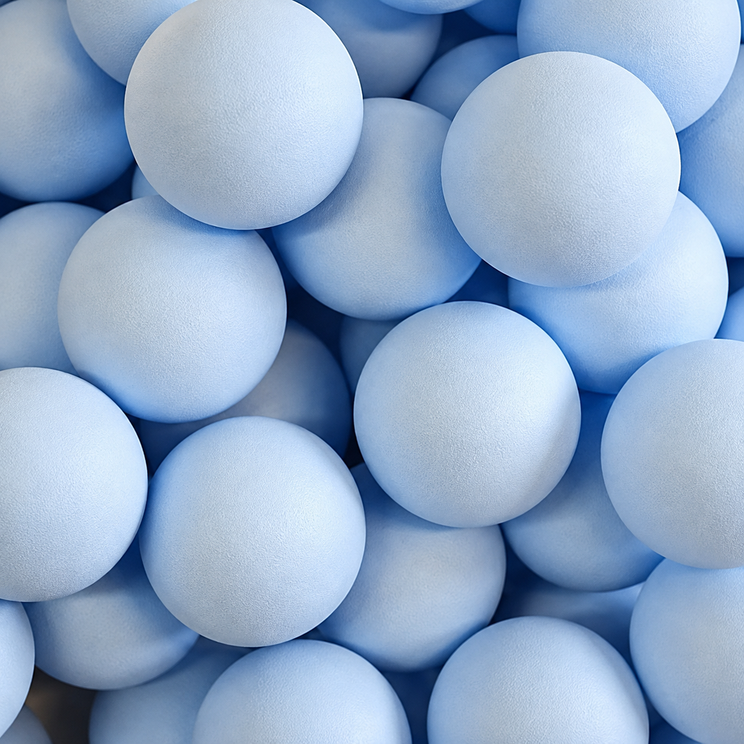 Blank Ping Pong Balls - light blue