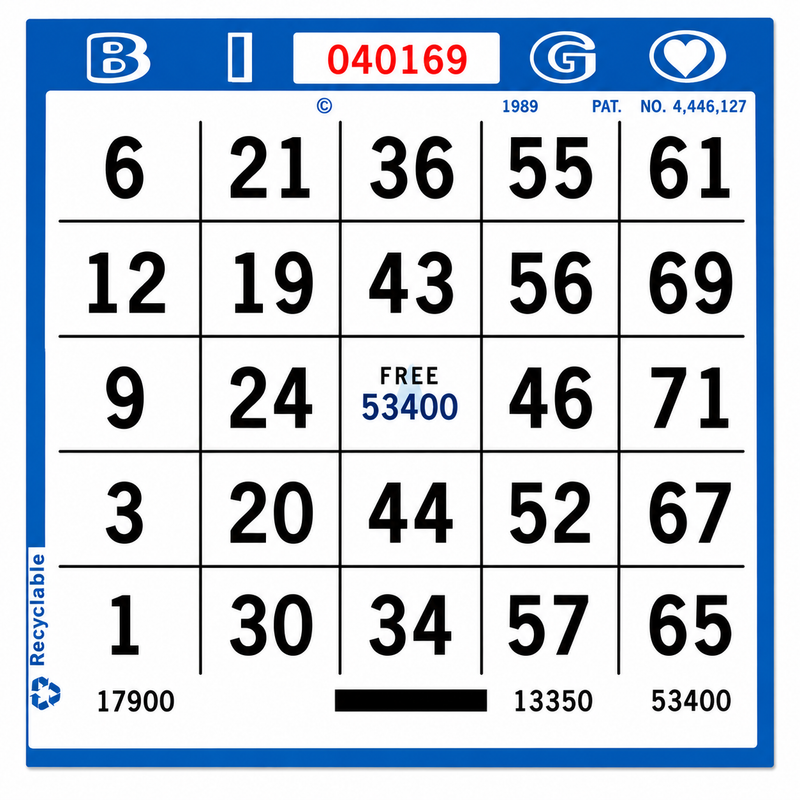 Non-Collated Bingo Paper by the Case