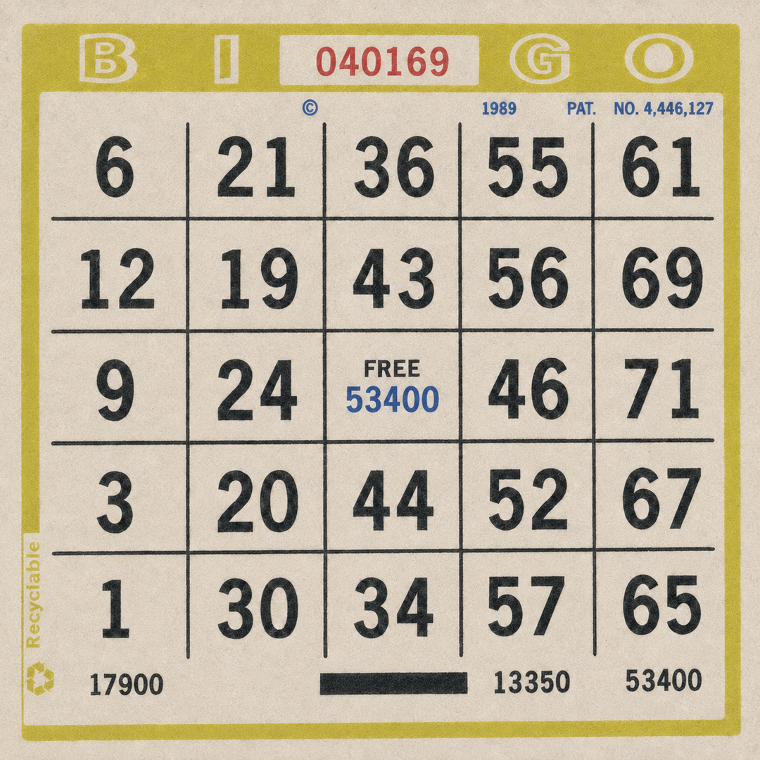 Single Face Bingo Paper - lime