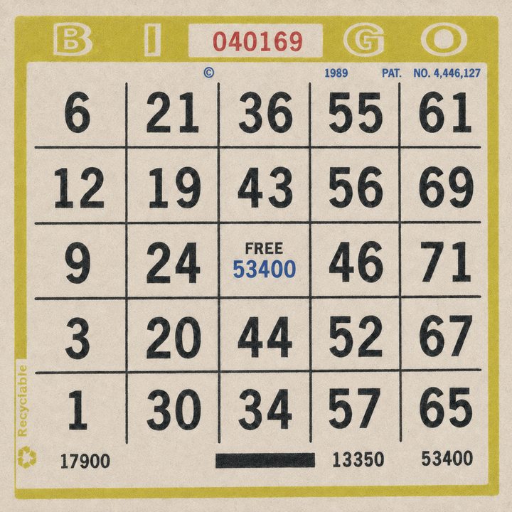 Single Face Bingo Paper - lime