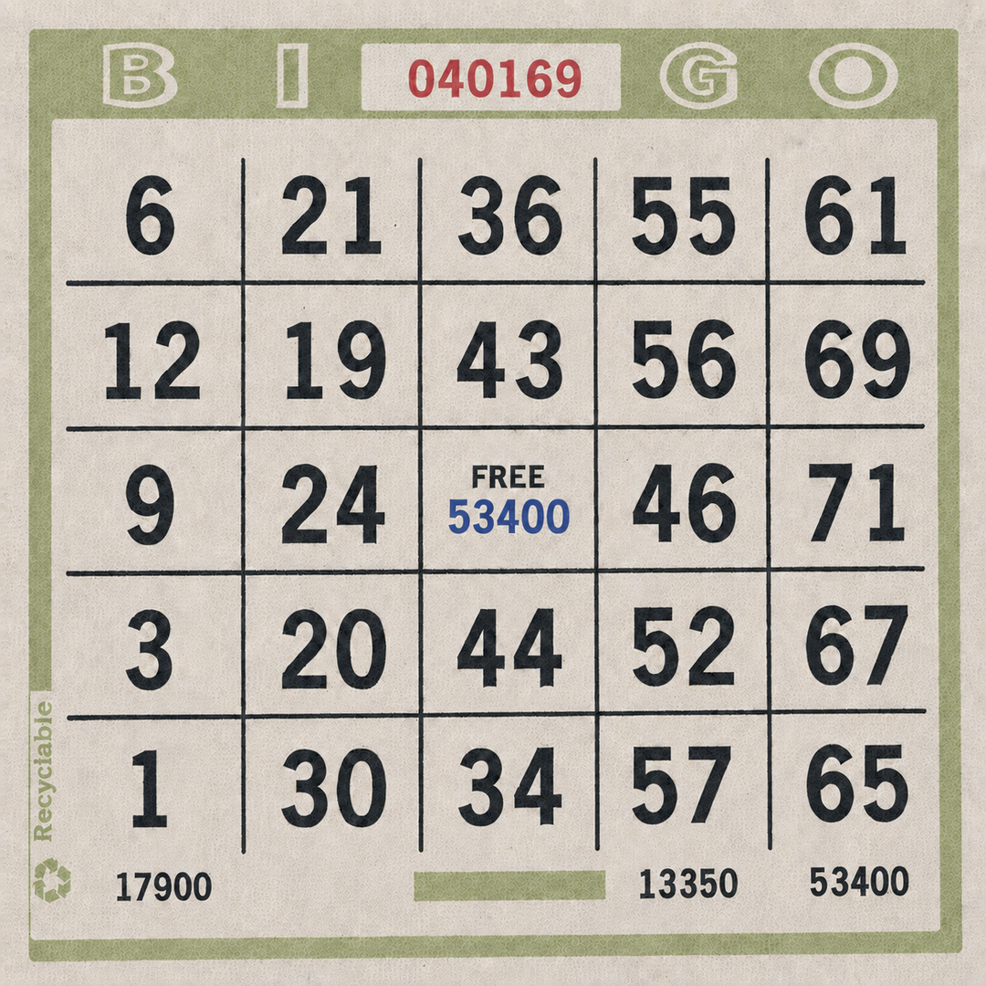 Single Face Bingo Paper - orange