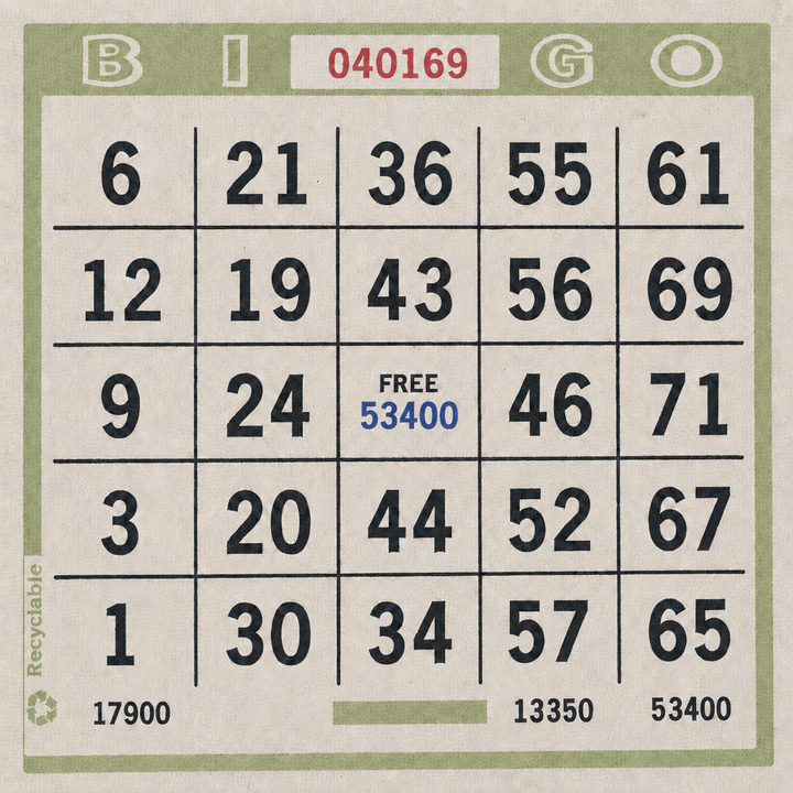 Single Face Bingo Paper - orange