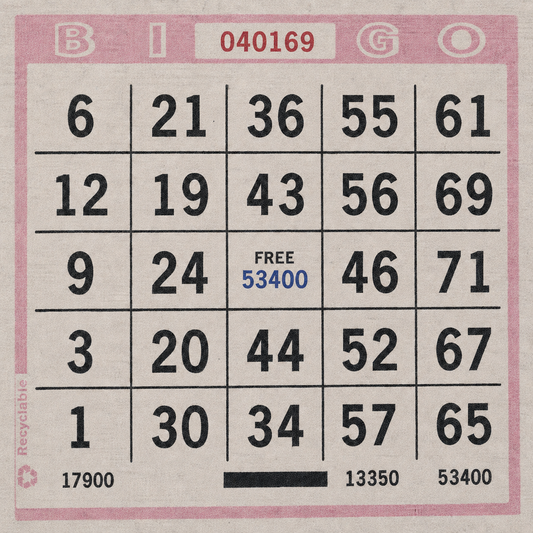 Single Face Bingo Paper - pink