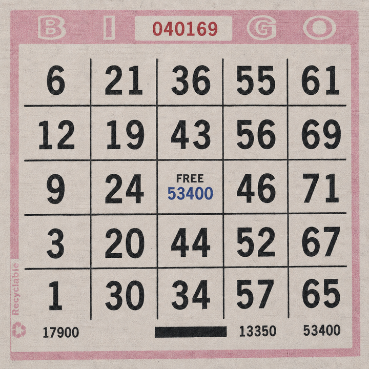 Single Face Bingo Paper - pink