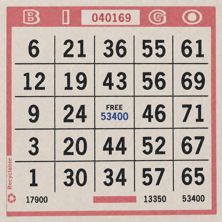 Single Face Bingo Paper - red