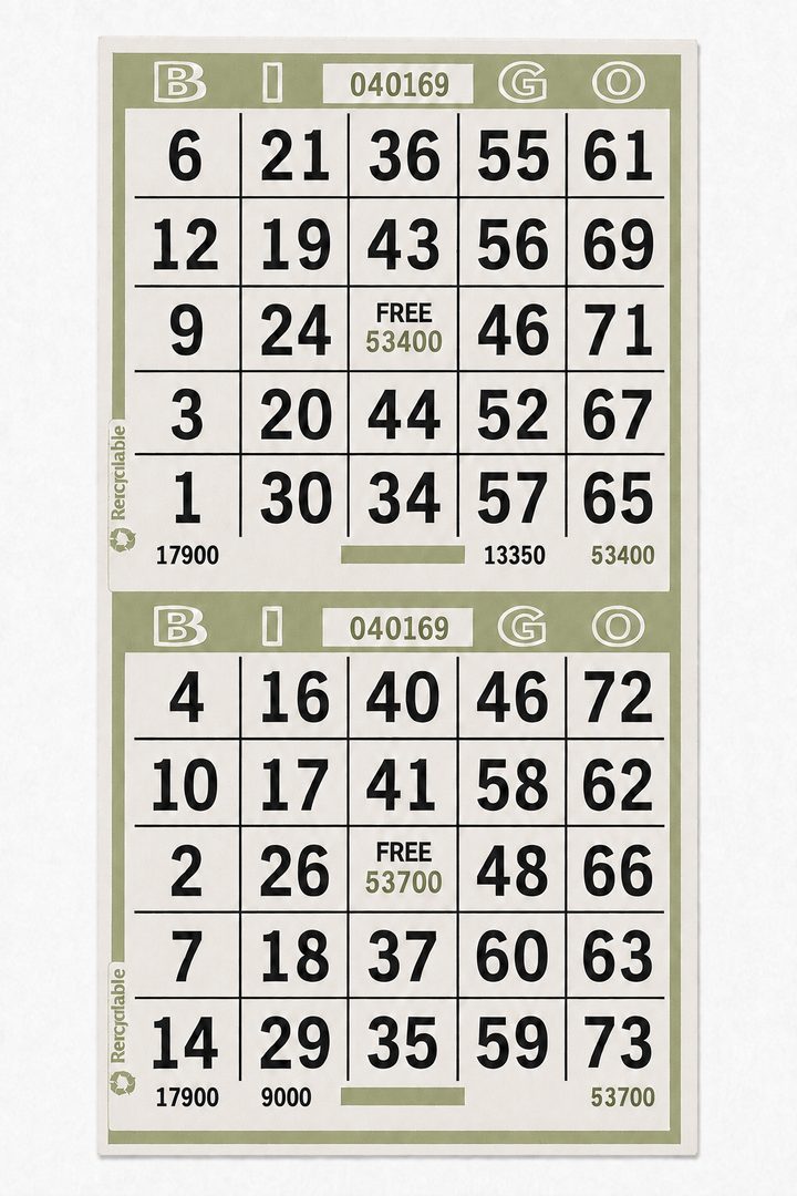 2-Face Vertical Bingo Paper - orange