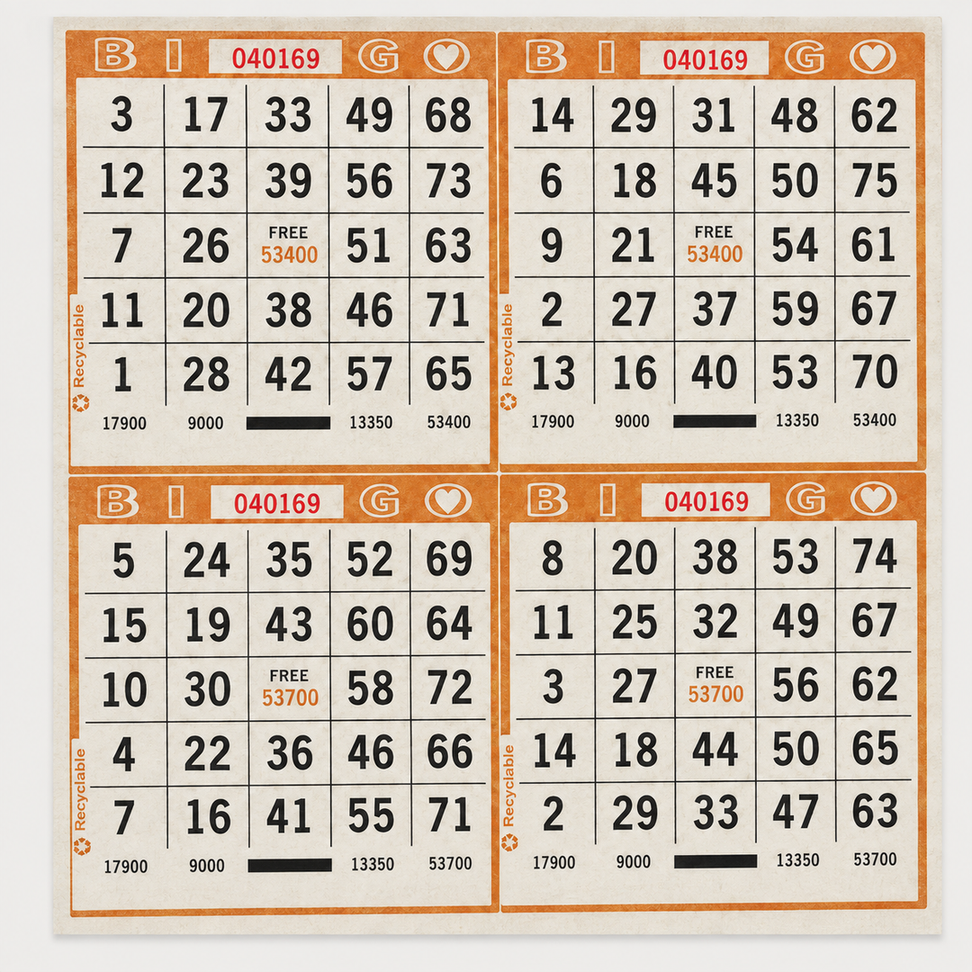 4-Face Square Bingo Paper - orange