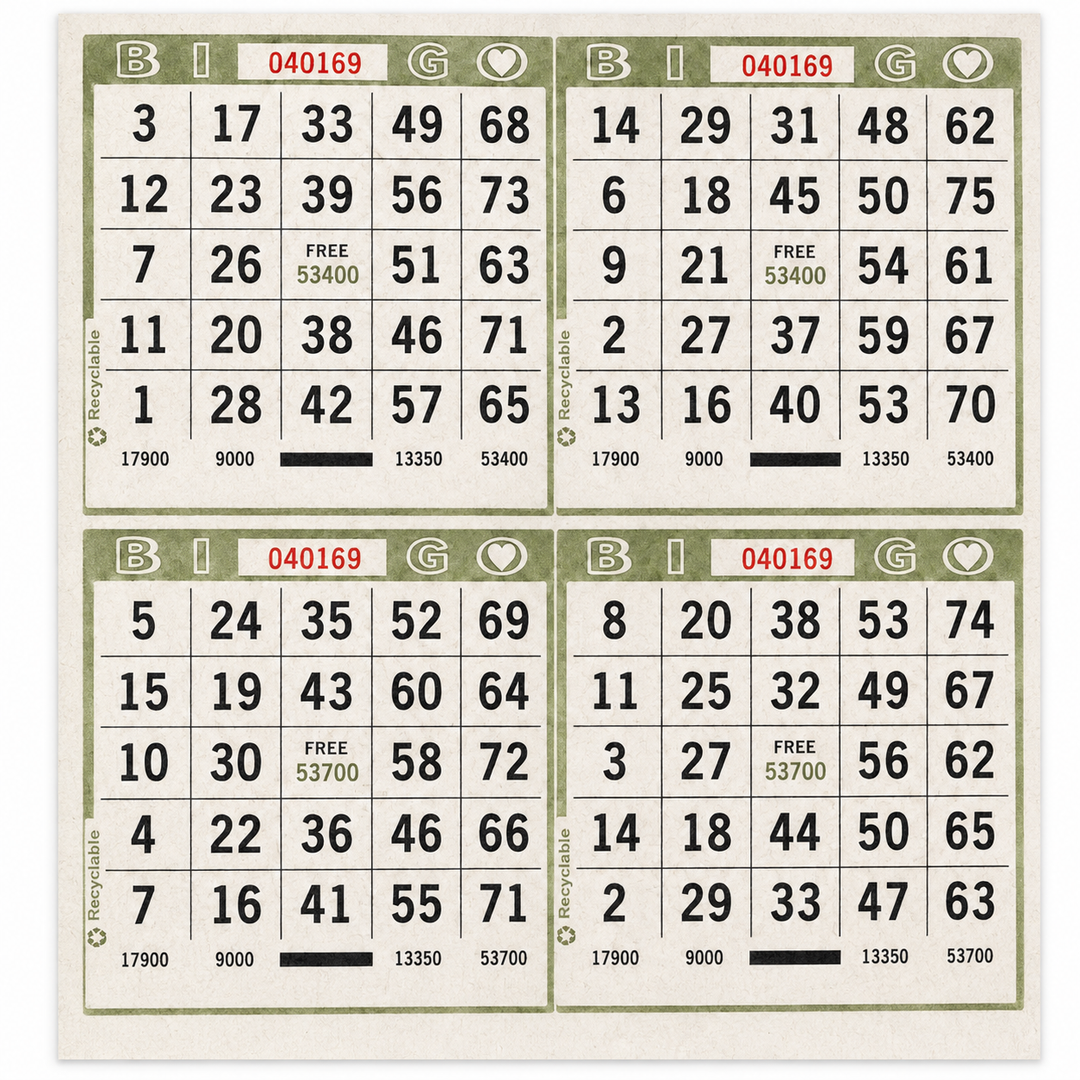 4-Face Square Bingo Paper - olive
