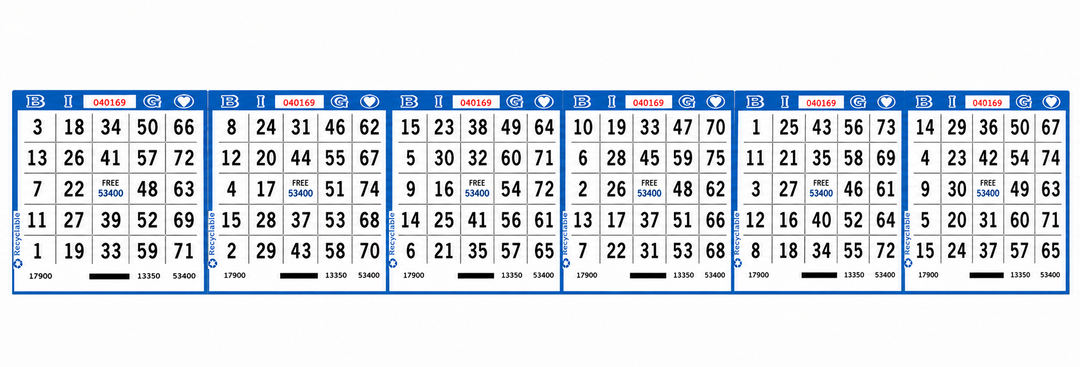 5-Face Horizontal Bingo Paper