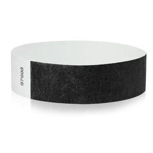 1 Inch Solid Color Tyvek Wristbands - black