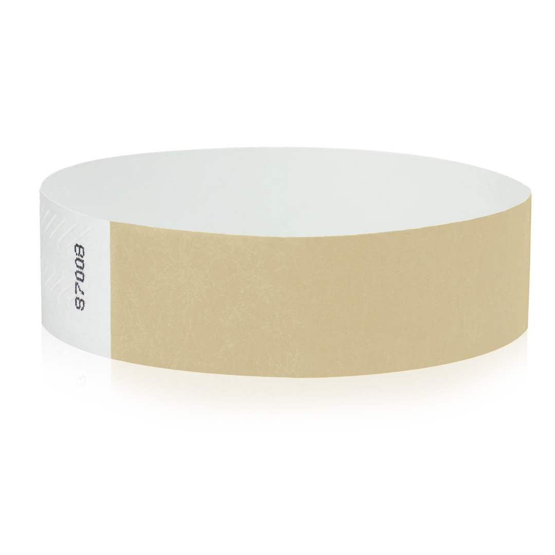3/4 Inch Solid Color Tyvek Wristbands - gold