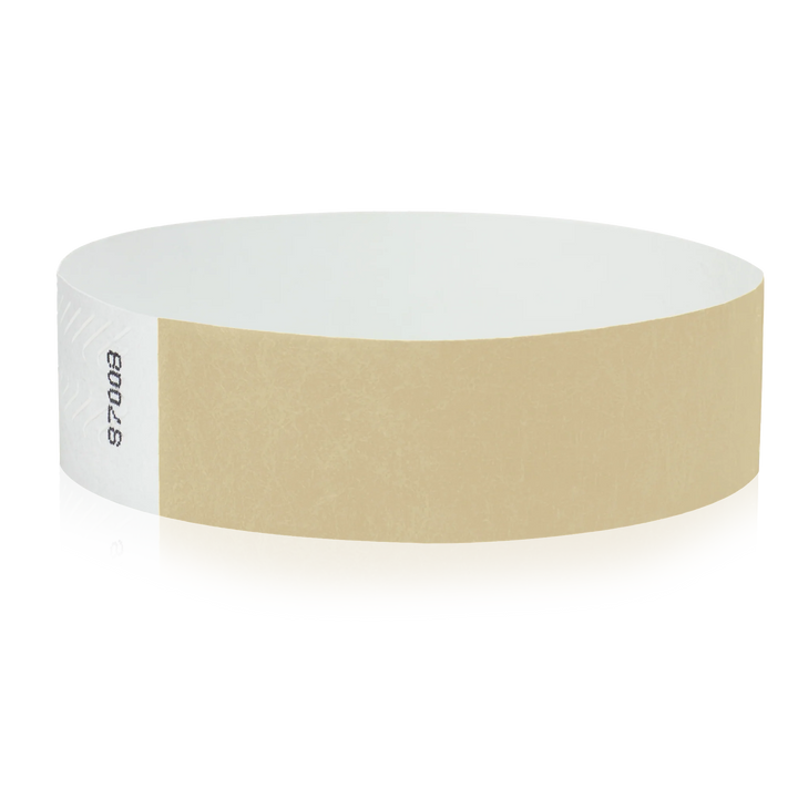 3/4 Inch Solid Color Tyvek Wristbands - gold