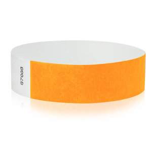 3/4 Inch Solid Color Tyvek Wristbands - neon orange