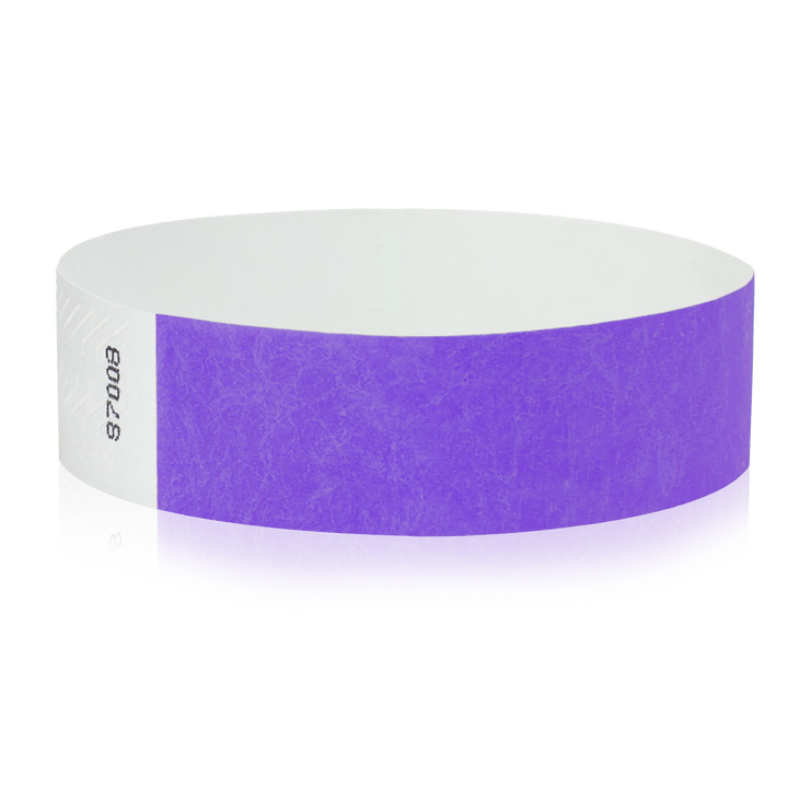 3/4 Inch Solid Color Tyvek Wristbands - purple