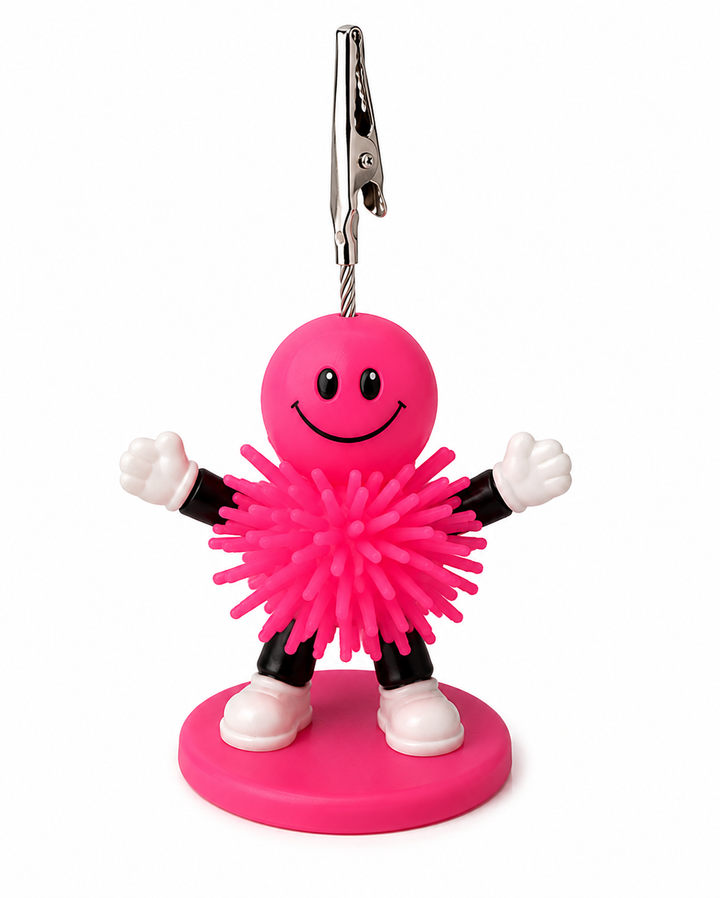 Smiley Porcupine Ticket Holder - pink