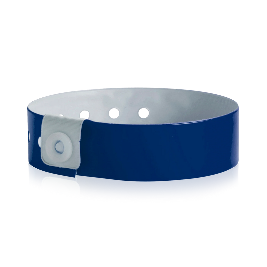 Narrow Vinyl Wristbands - neon blue