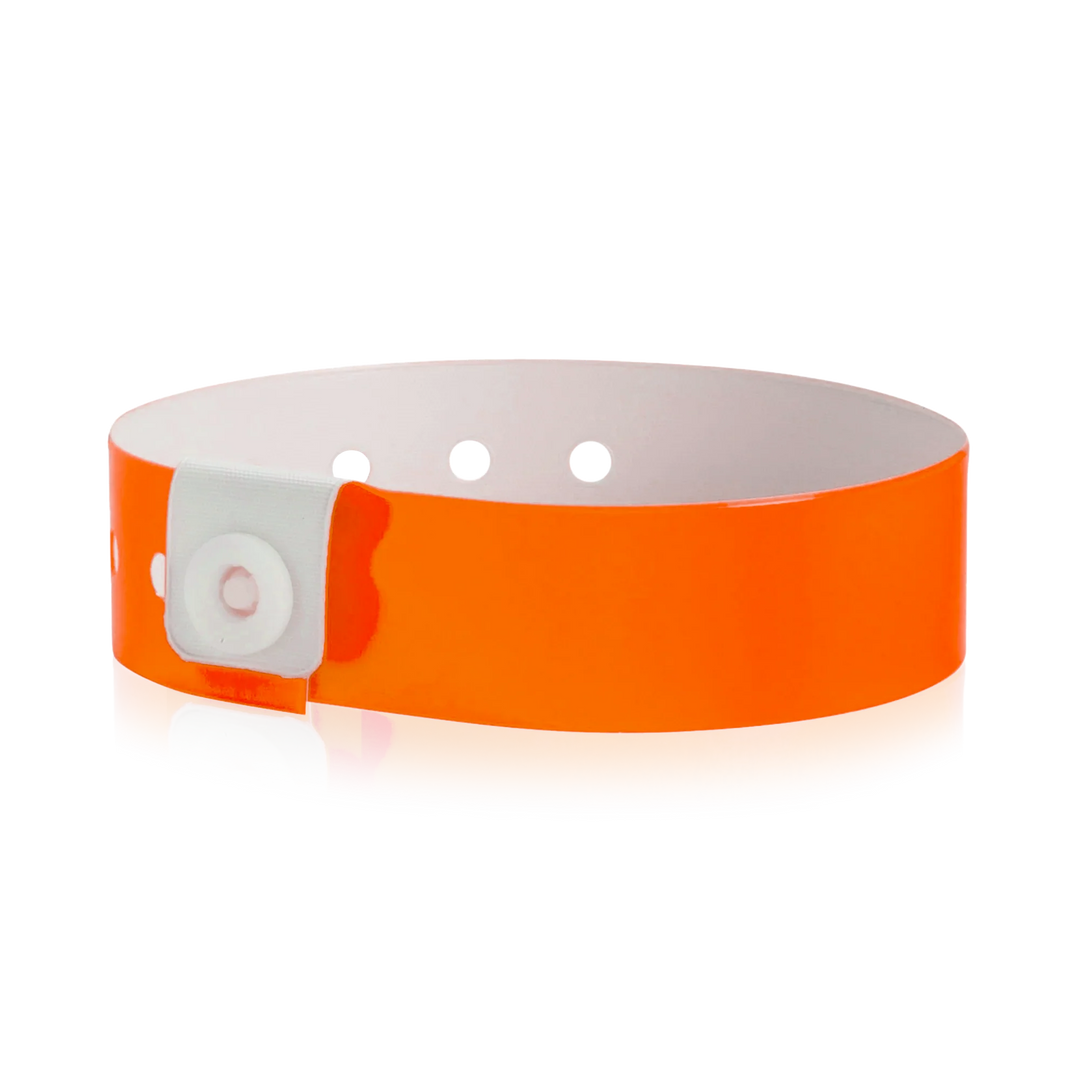 Narrow Vinyl Wristbands - neon orange