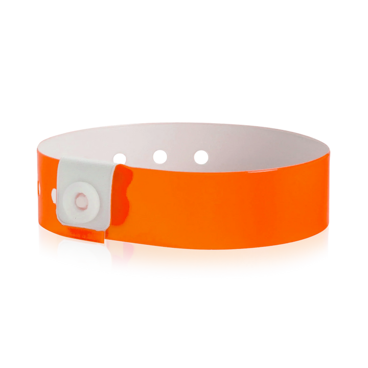 Narrow Vinyl Wristbands - neon orange