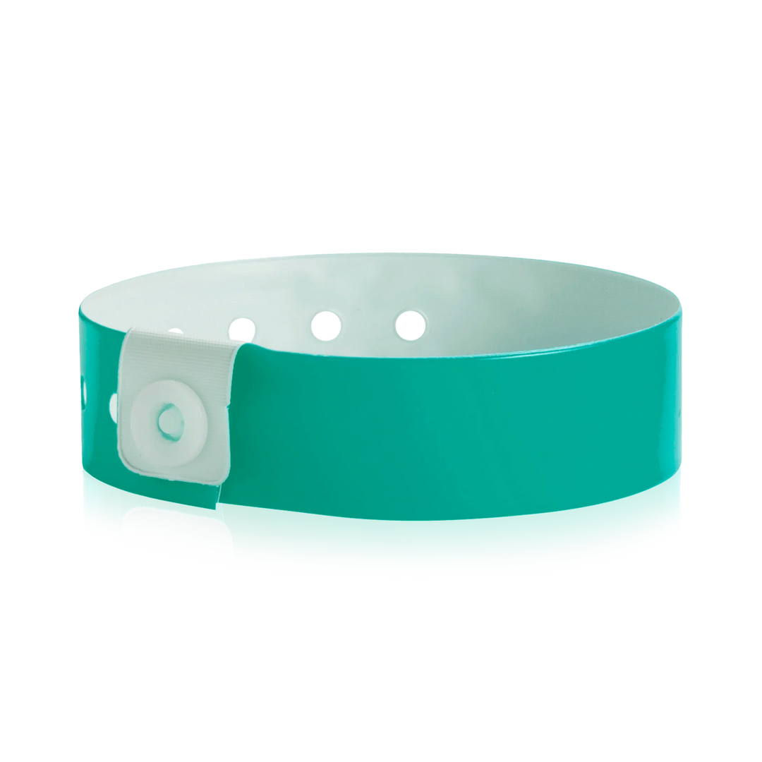 Narrow Vinyl Wristbands - teal