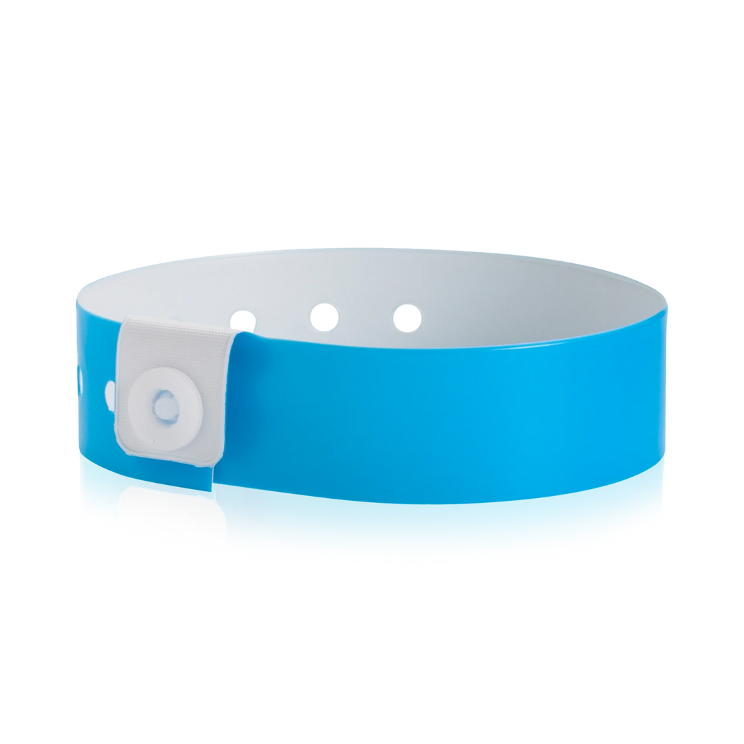 Narrow Vinyl Wristbands - neon blue
