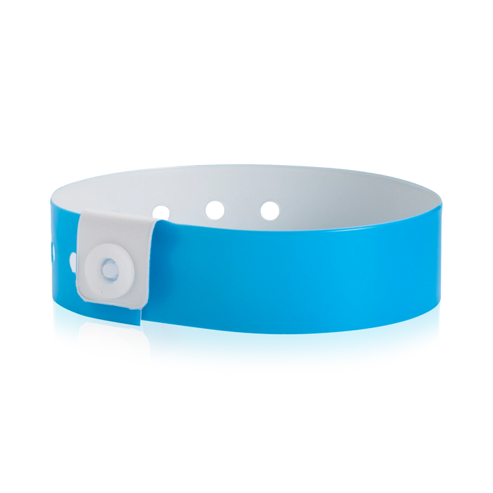Narrow Vinyl Wristbands - neon blue