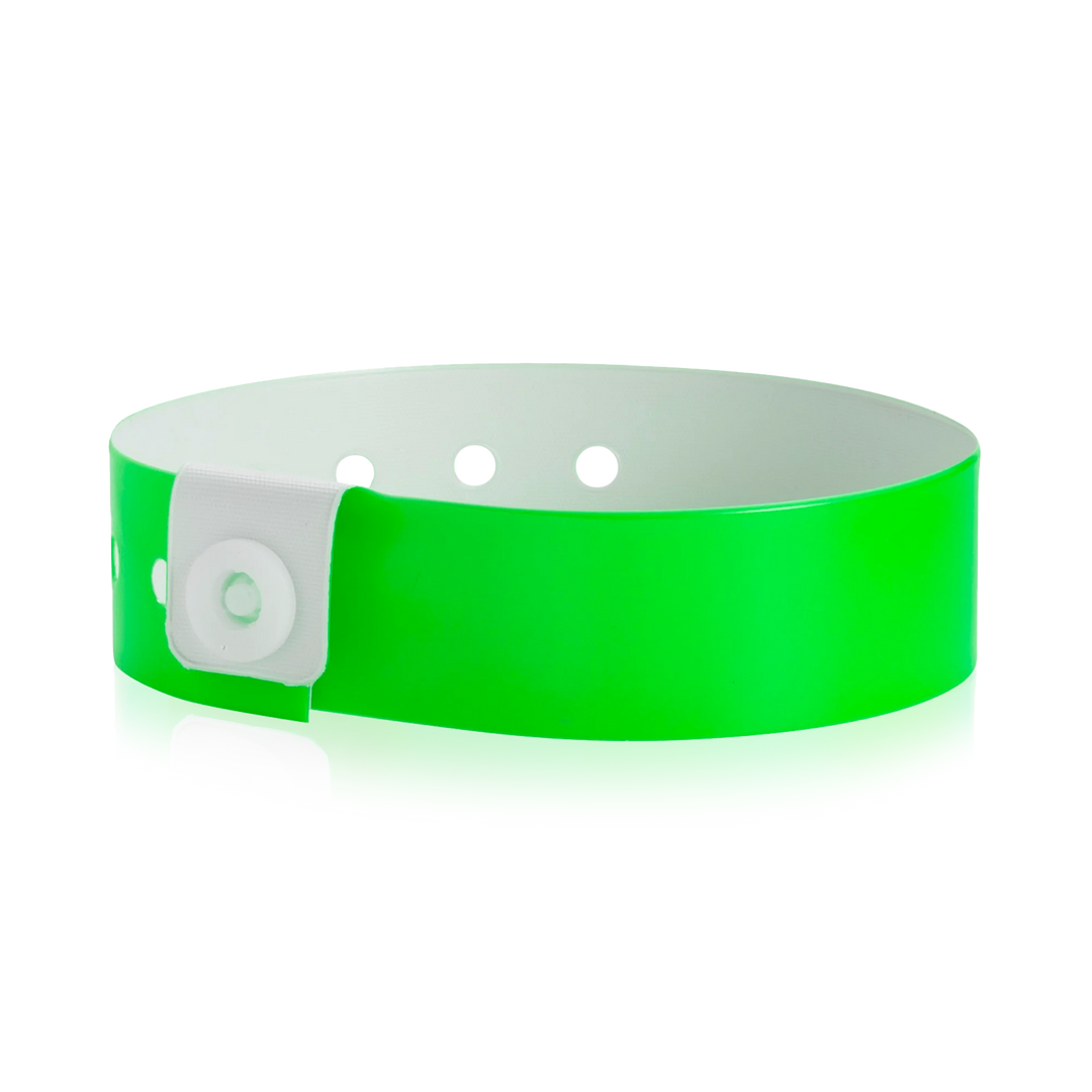 Narrow Vinyl Wristbands - neon green