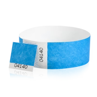 1 Inch Raffle Voucher Tyvek Wristbands - neon blue
