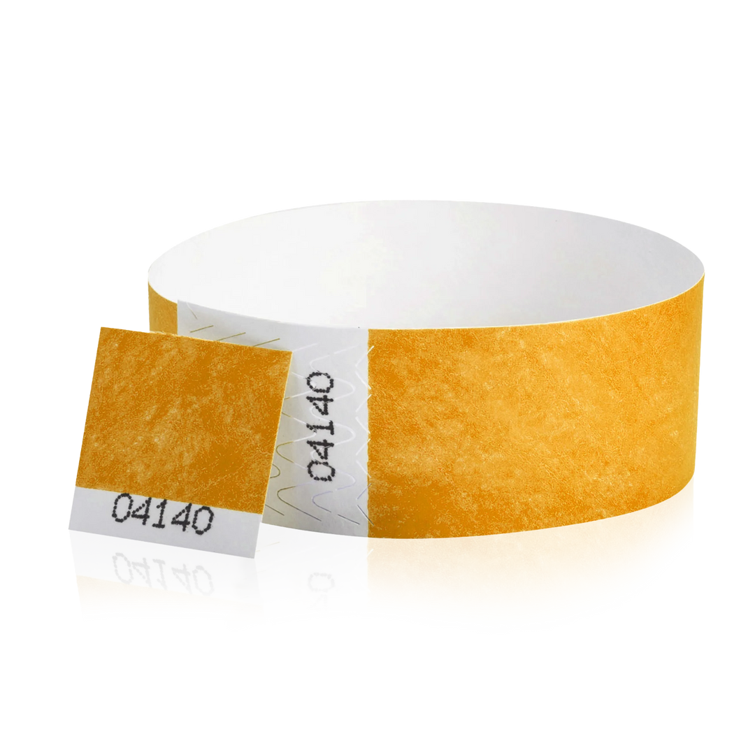 1 Inch Raffle Voucher Tyvek Wristbands - neon orange