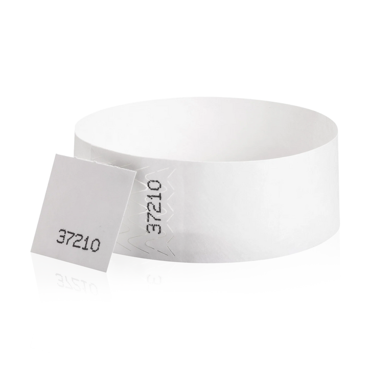 1 Inch Raffle Voucher Tyvek Wristbands - white