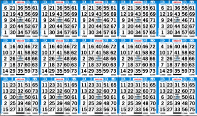 15-Face Horizontal Bingo Paper Bingo, Paper, Single, case