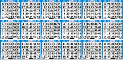 18-Face Horizontal Bingo Paper Bingo, Paper, Single, case