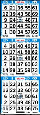3-Face Vertical Bingo Paper Bingo, Paper, Single, case