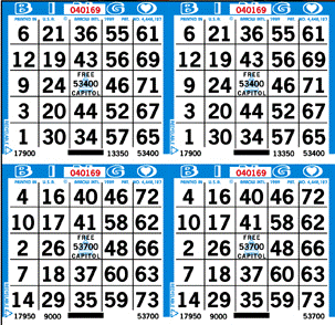 4-Face Square Bingo Paper Bingo, Paper, Single, case