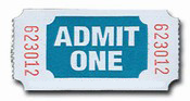 Admit One Ticket Raffles, tickets, rolls, 50/50